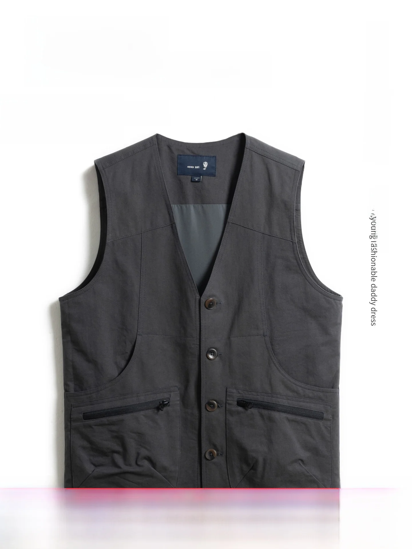 

Loose Fit Pure Cotton Vest for Dad And andpa with Multiple kets Faionable Urban Sle V-Ne Casual Wear All Seasons
