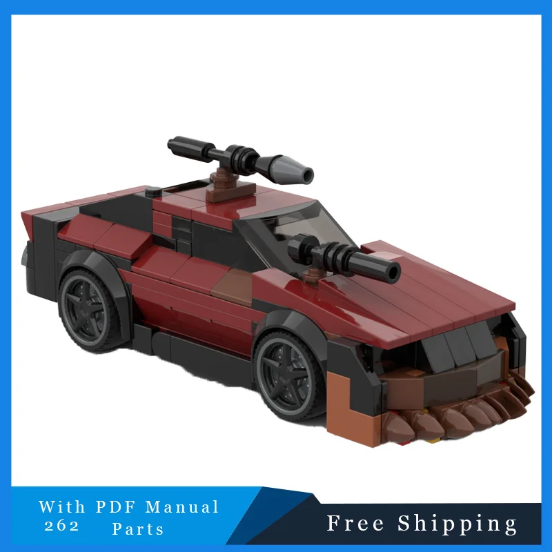 

262 PCS Famous Movie Red Creative Car Technology Bricks Building Block Model Creative Display Toy Kid DIY Assemble Festival Gift