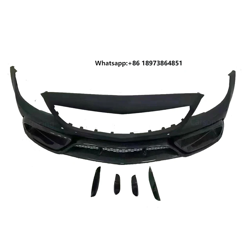 

Real Carbon Fiber IMP Style Tail Fin Bodykit for Mercedes Benz C-Class W205 Sedan Front Bumper Accessory for C205 Cars