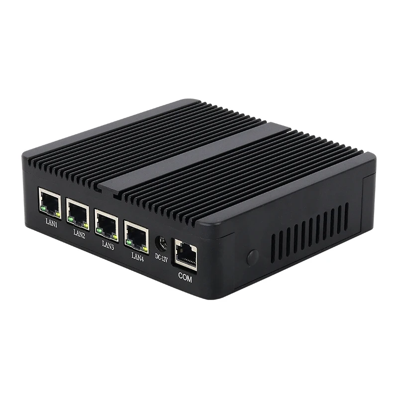 XCY Mini-pc zonder ventilator Intel Celeron J4125 Quad-Cores 4x LAN 2.5G Ethernet Ondersteuning Windows Linux Pfsense Openwrt