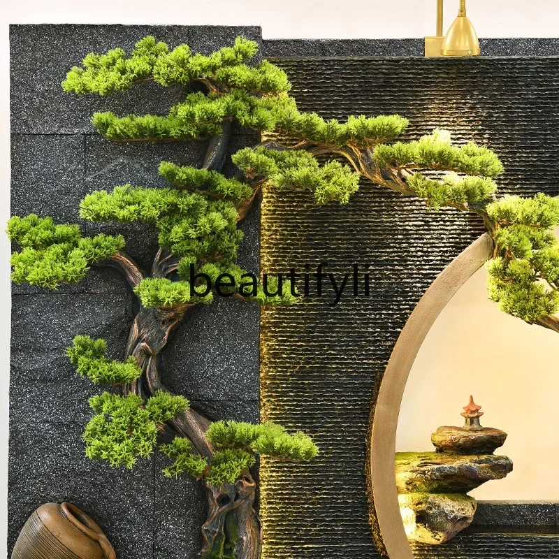 

flowing water, fountain, water curtain wall, indoor, landscape ornaments, courtyard, fish pond circulating water landscaping