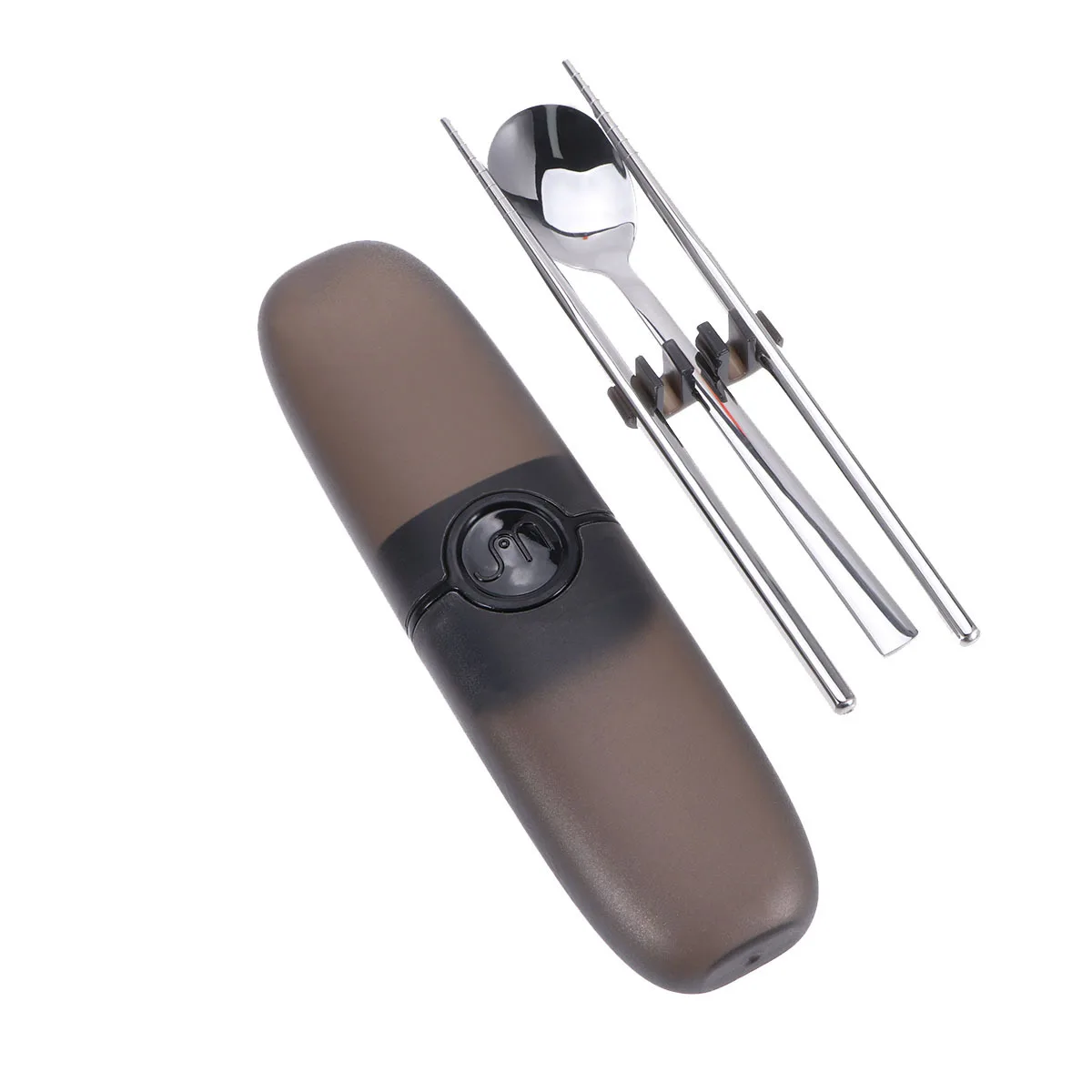 

3Pcs Stainless Steel Flatware Set Portable Spoon Chopsticks Storage Case Compact 304 Travel Silverware Set Camping Picnic