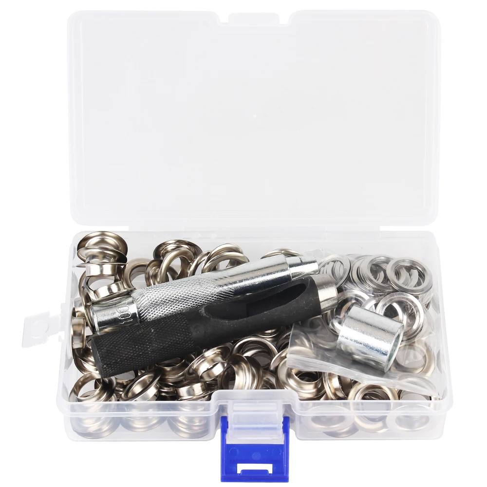 Air Eyelet Corns Tarpaulin Ring Buckle Copper eyelet 100pcs 12mm Metal buckle 3  installation tools 1 Sets with box