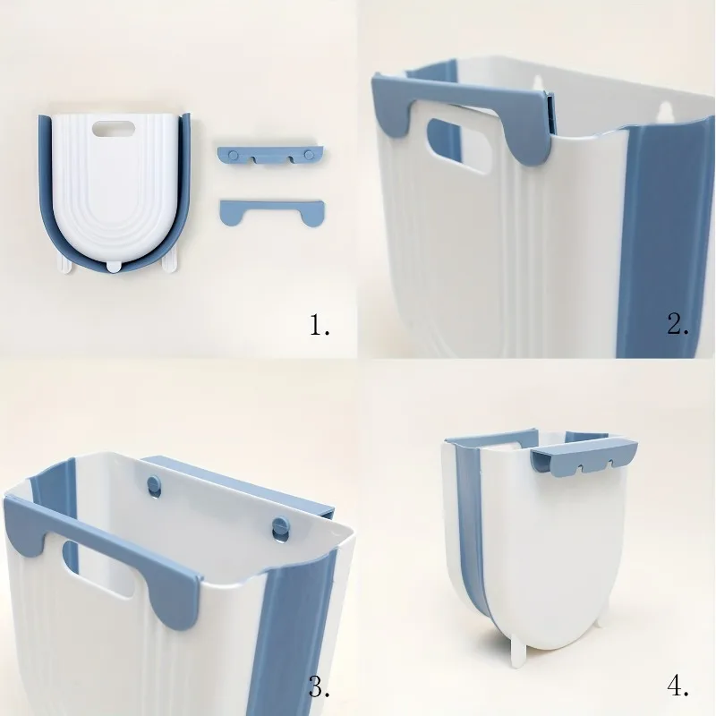 S/L Kitchen Folding Hanging Trash Can Home Bathroom Cabinet Wall Mounted Trash Can Kitchen Accessories