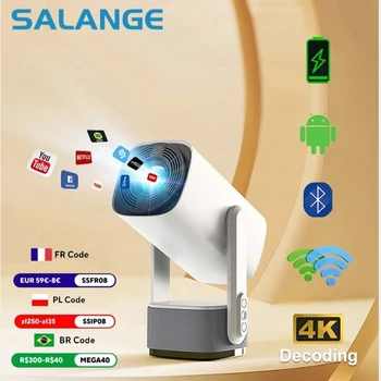 Salange 4K Projector K2 Smart Android11 Built-in Battery Bluetooth Speaker WIFI Auto…