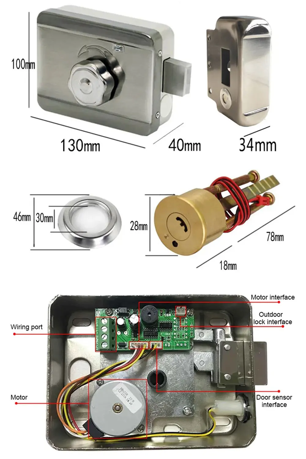 Electronic Door Lock Electric Magnetic Lock Video Door Phone Intercom System Gate Opener for Access Control System Various