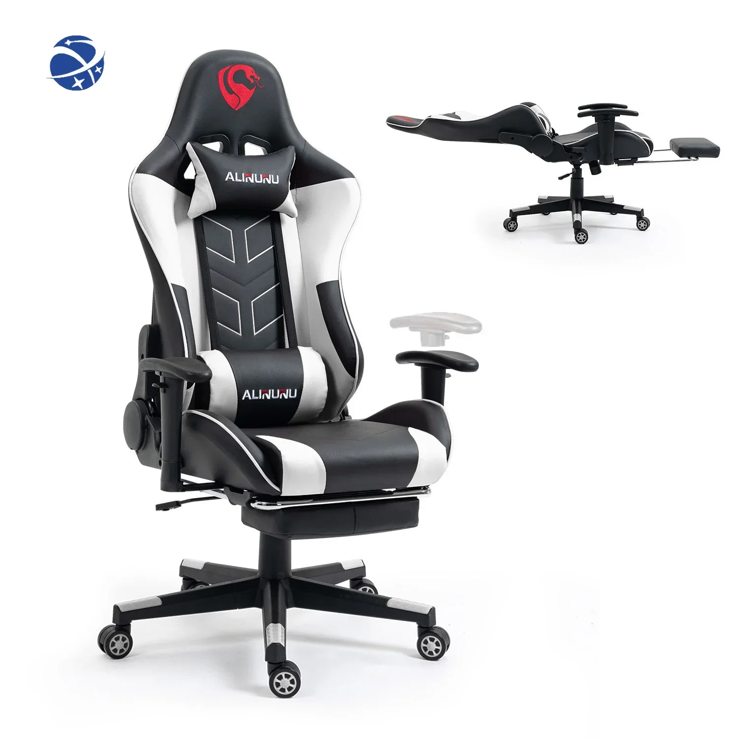 YYHC Hot Gaming Chair with Resting Feet, ,Height Adjustable, Overseas Warehouse Shipping Package