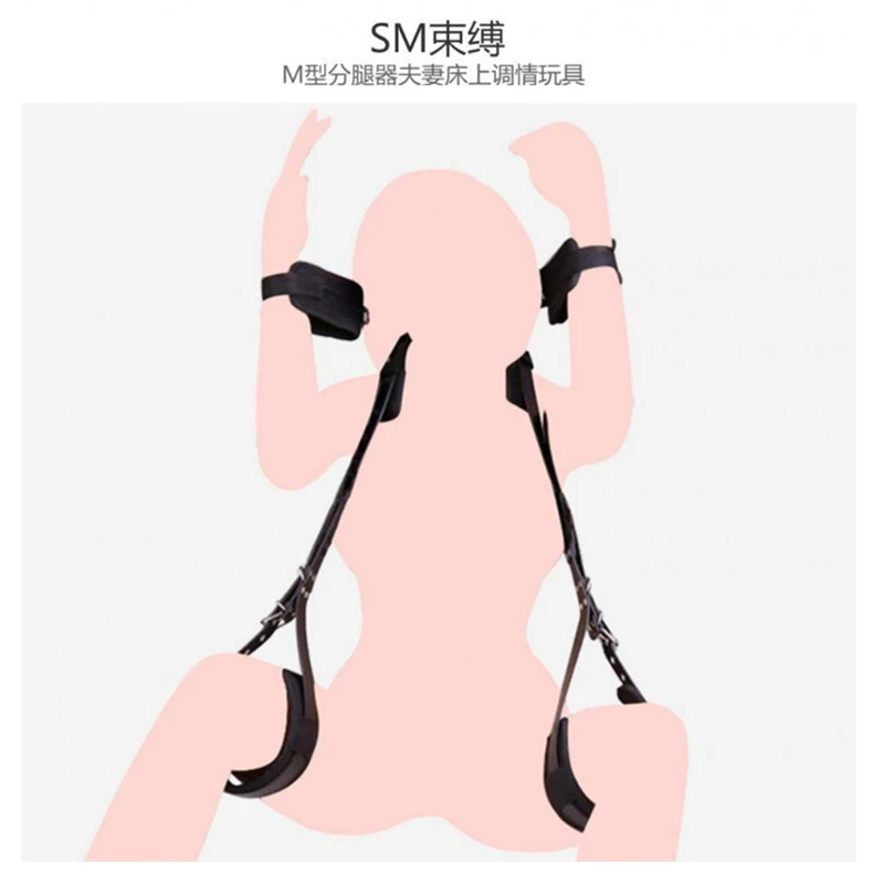 The new SM sex band Alternative stimulation handcuffs Binding webbing binding set Thigh splitter Couple sex toys adult products