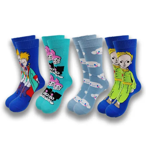 1 par de calcetines Unisex cómodos con personalidad de personajes de película de terror calcetines de moda para hombres