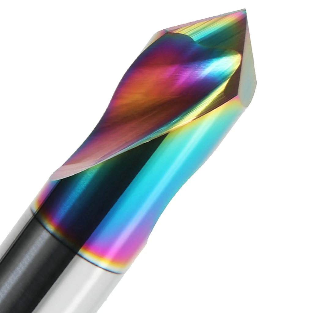 

60/90/120 Degree 2-Flute Colorful Milling Cutter CNC Router Bit Engraving Tool Fixed Point Chamfering Endmill for Aluminum Metal