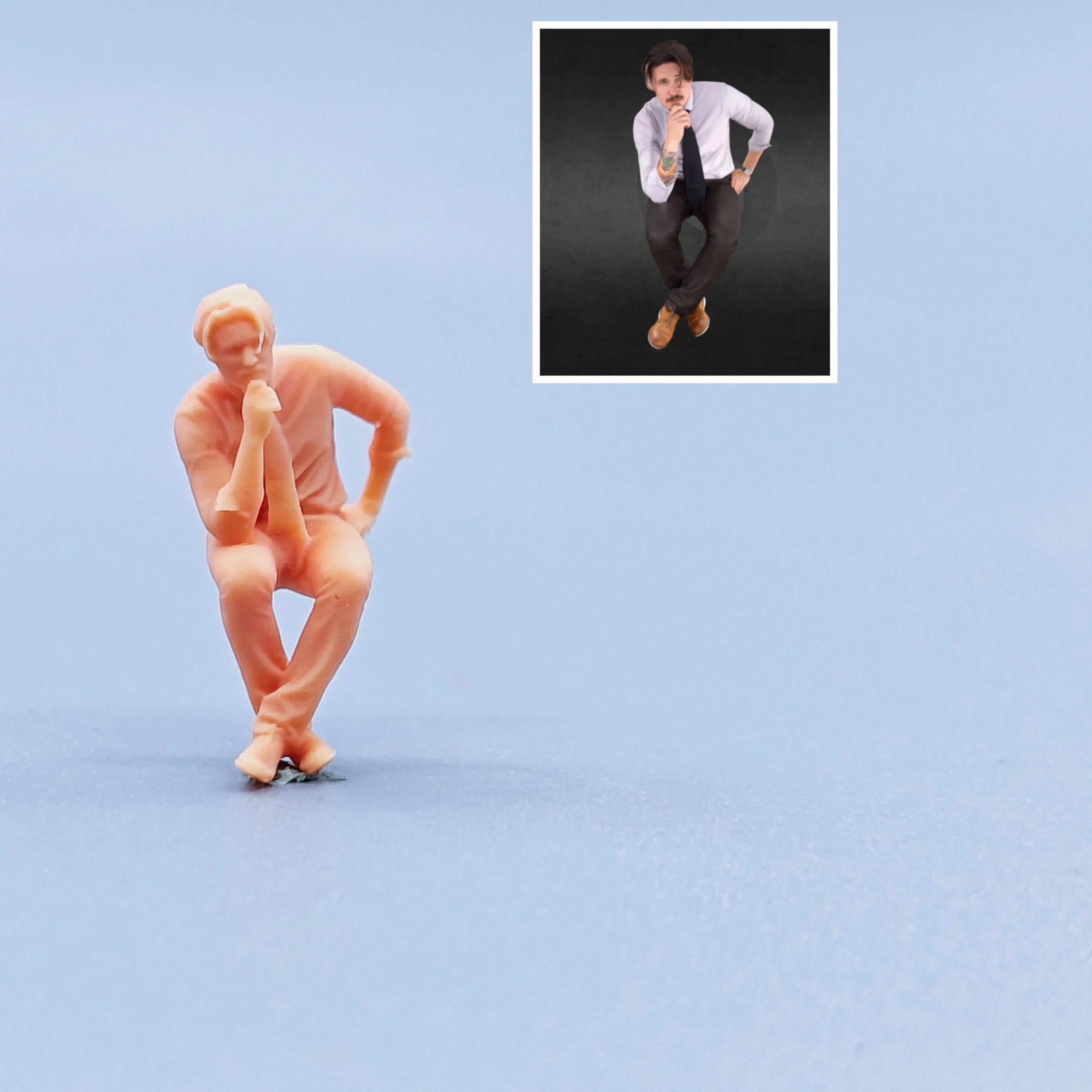 1/64 Figuren Maßstab Modell Harz Sitzen in einem Anzug Denken über Männer Ungefärbte Miniaturen Diorama Handbemalt C310