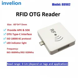 860-960Mhz UHF RFID Android OTG taşınabilir okuyucu el USB RFID okuyucu UHF 0-1M aralığı APK ve SDK ile tip-c arayüzü