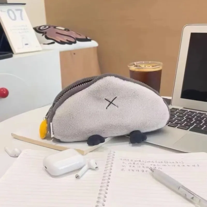 سعة كبيرة حقيبة أقلام قطيفة متعددة الوظائف لطيف أفخم قضاعة البطريق مقلمة منظم قرطاسية الطالب هدية العودة إلى المدرسة #5