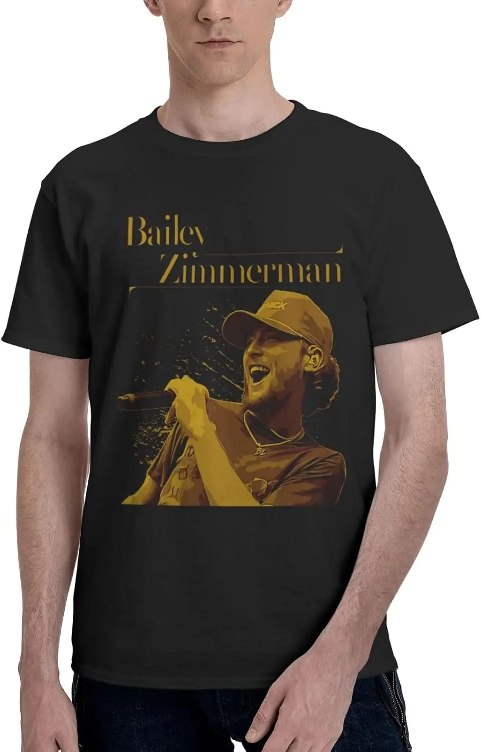 Bailey Music Zimmerman Shirt Men's Cotton Short Sleeve Printed T Shirt Casual T-Shirts Crew Neck Tee Shirt Tops Black