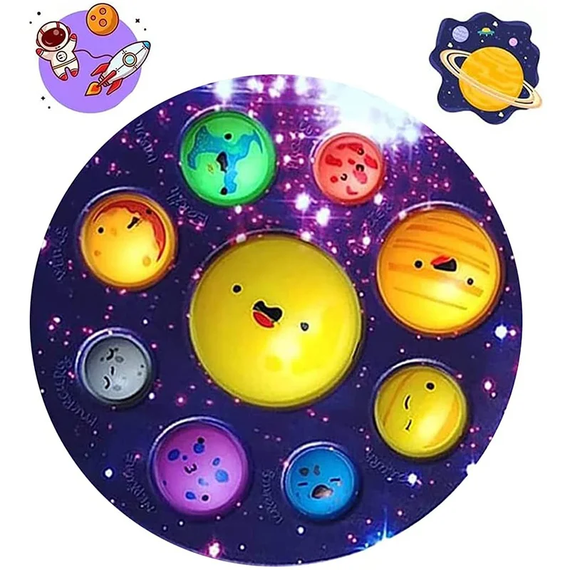 

Eight Planet Push Bubble Fidget Toys Adult Stress Relief Squeeze Toy Antistress Popit Soft Squishy Kids Toys Gifts