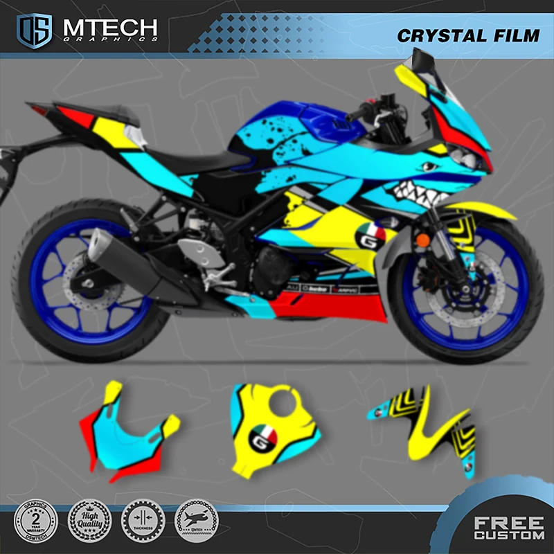DSMTECH Custom Motorcycle Graphics Enduro Decals Stickers Kits For YAMAHA 2019 2020 2021 2022 2023 R3 Enduro 001