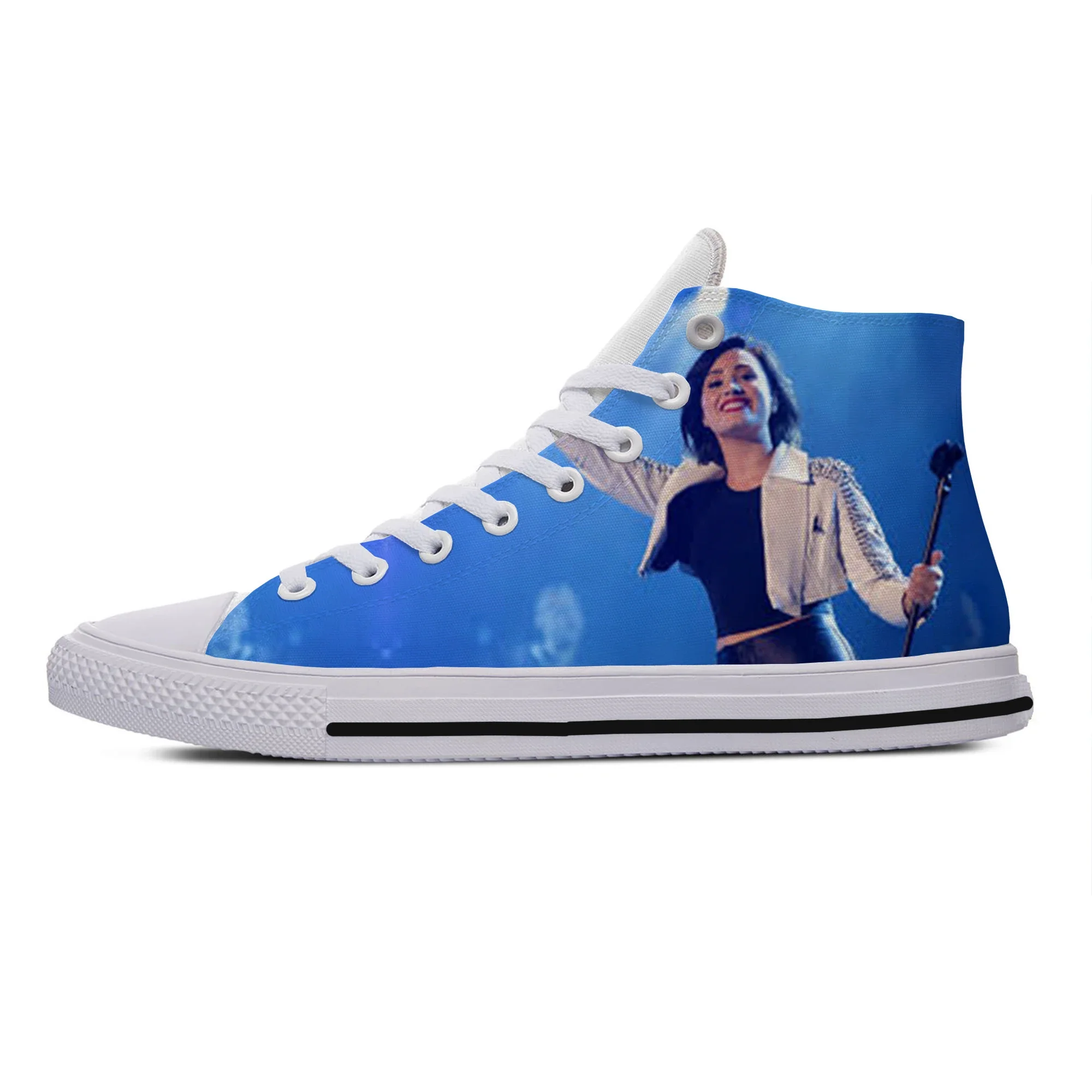 Hot Cool Fashion Funny New Summer High Quality Sneakers Handiness Casual Shoes Men Women Demi Lovato High Top Latest Board Shoes