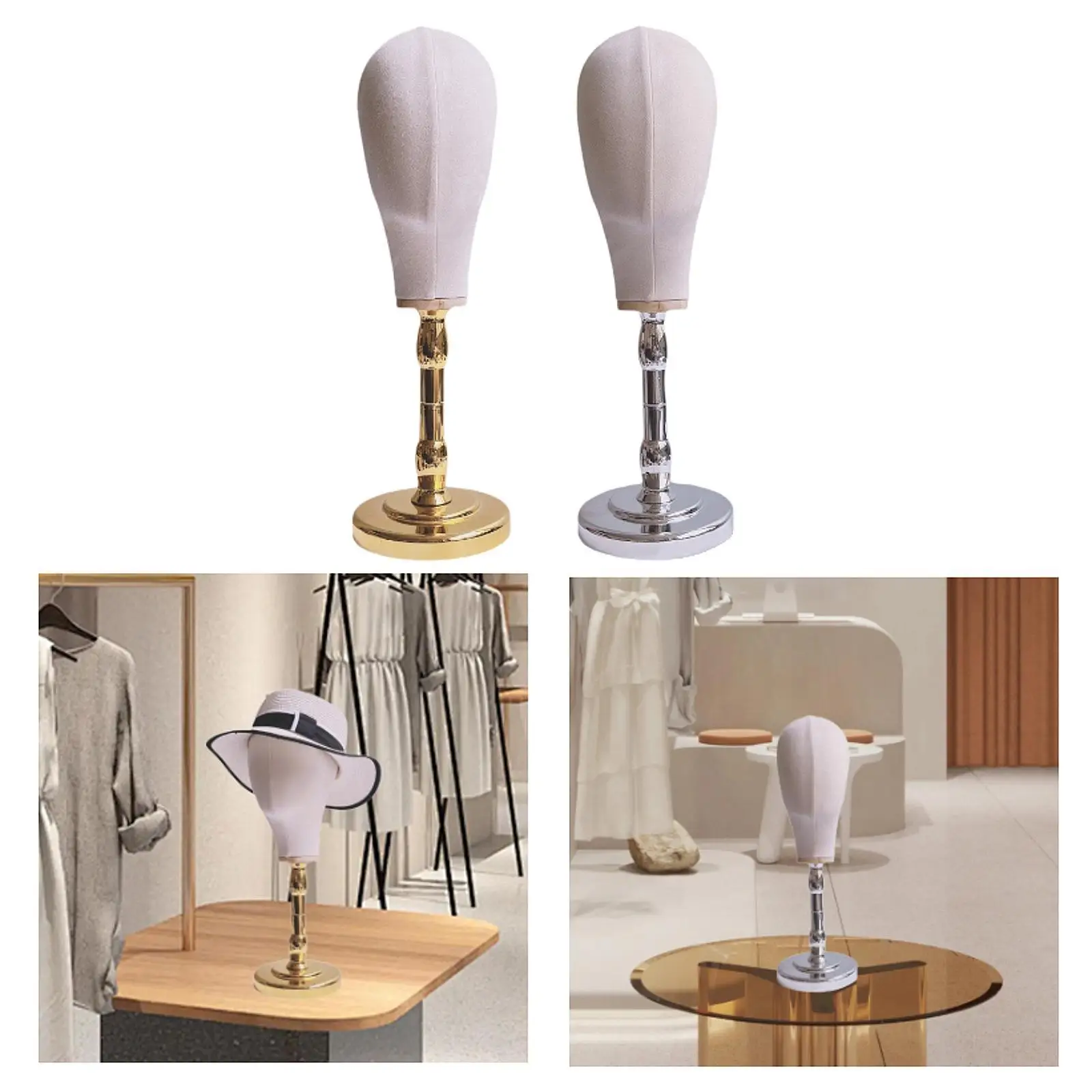 

Mannequin Head Model Hat Display Mannequin Head Tabletop with Base for Styling Drying Home Salon and Travel Beginner Stylist
