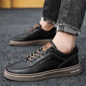 2024 New Men's Casual Shoes of Plutonium Leather Shoes for Men Rappable Lace Fashion Lofer Fall Apartments Men's Shoes 8 Main Sales Social Shoes - №8