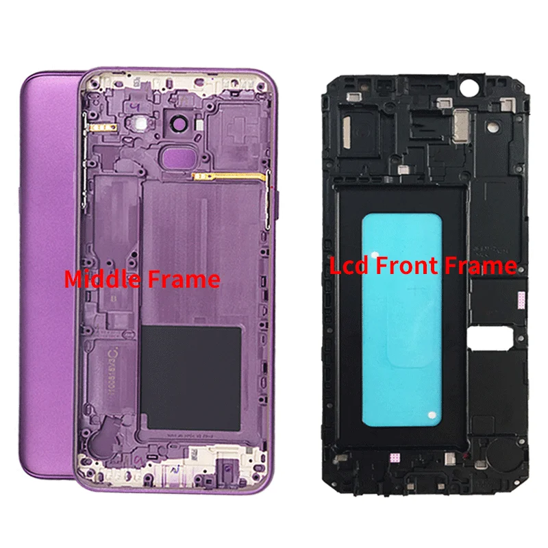 For Samsung J8 2018 J810 J810F SM-J810F Housing Battery Door Rear Back Cover Case Replacement Camera frame Front Lcd