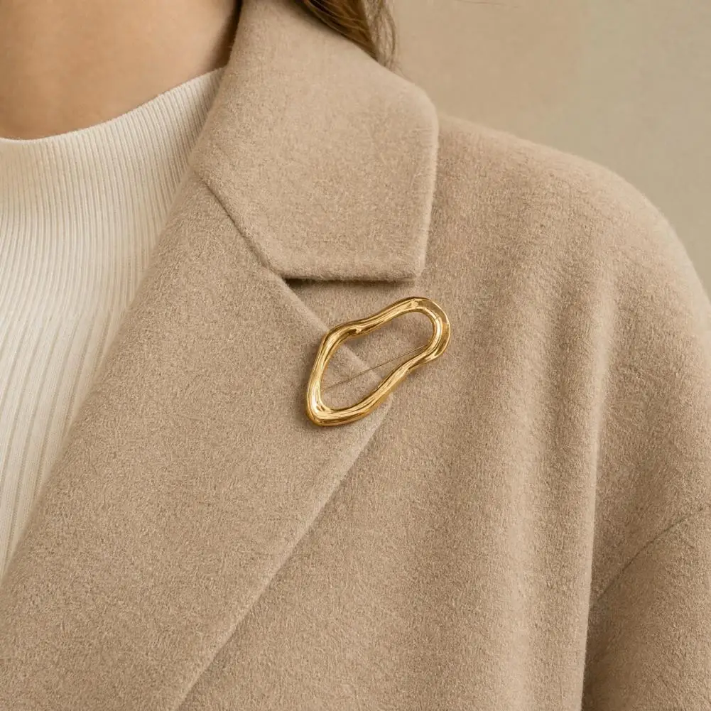 Collar Brooch Safety Pin Brooch Abstract Irregular Metal Brooch with Safety Pin Versatile Lapel Pin Accessory for Collar Cuffs