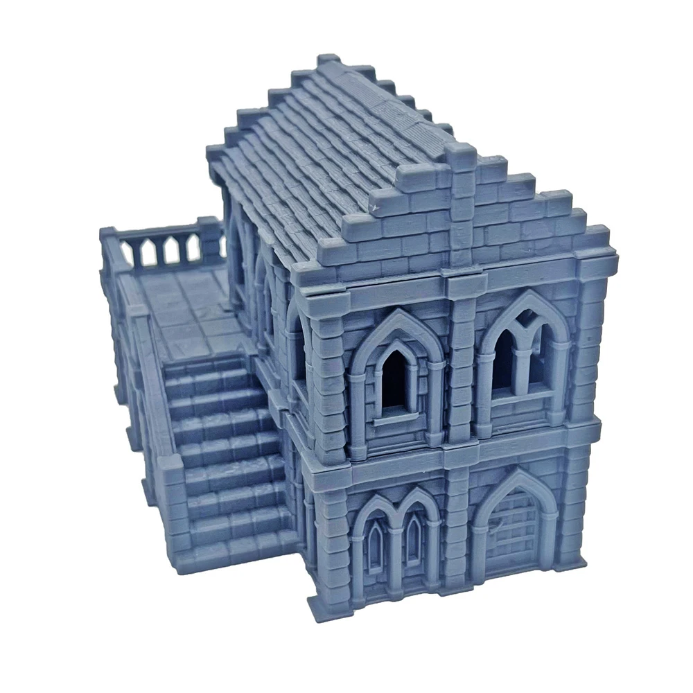

Two Story 3D Printed Tavern & Inn / House Scatter Terrain Scenery Medieval Manor Fantasy Wargaming Terrain DnD Building Model