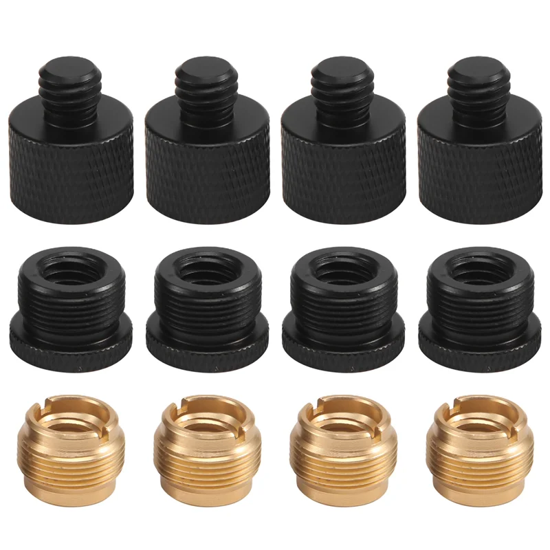 Excellent-12 Pieces Mic Thread Adapter Set Mic Stand Adapter 5/8 Female To 3/8 Male And 3/8 Female To 5/8 Male Screw Adapter