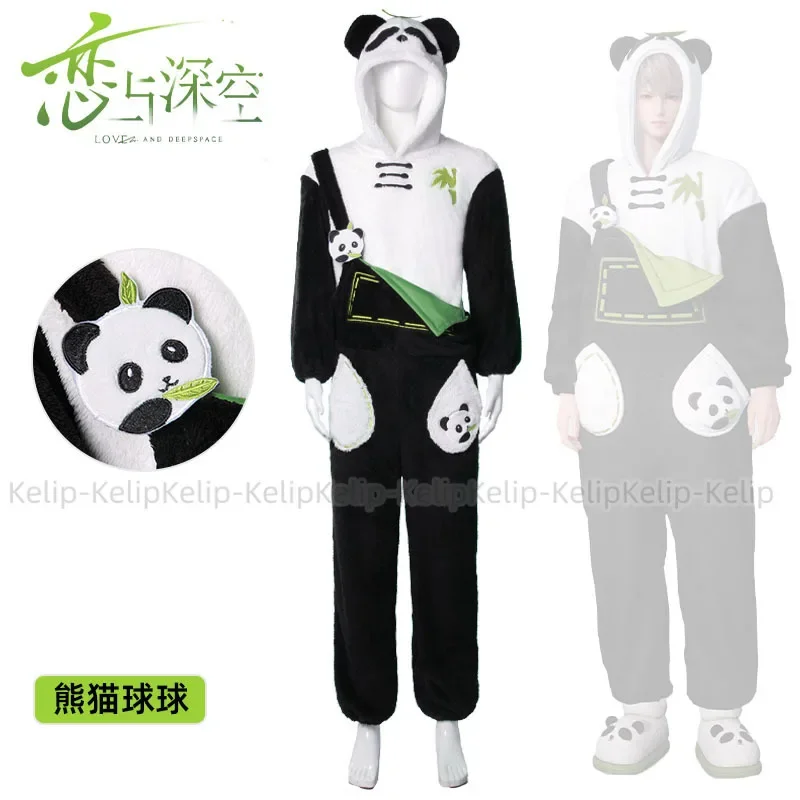 Game Love And Deepspace Xavier Cosplay Costume Seiya Rafayel Plush Pajamas Panda Uniform Christmas Party Outfits for Woman Man