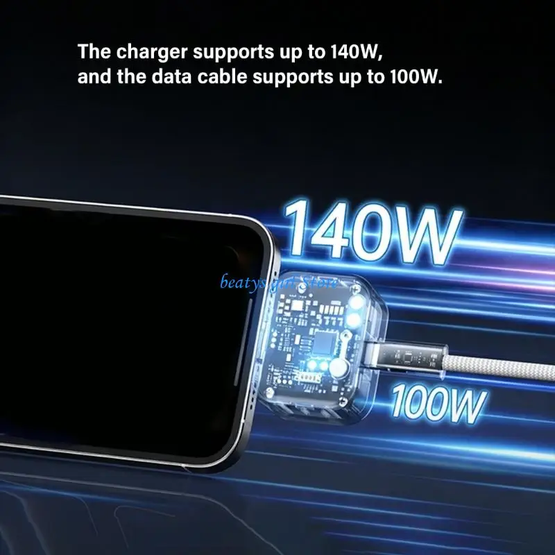 C7AB 140W Type C Auto Disconnect Charging Adapter Fully Charged Separator