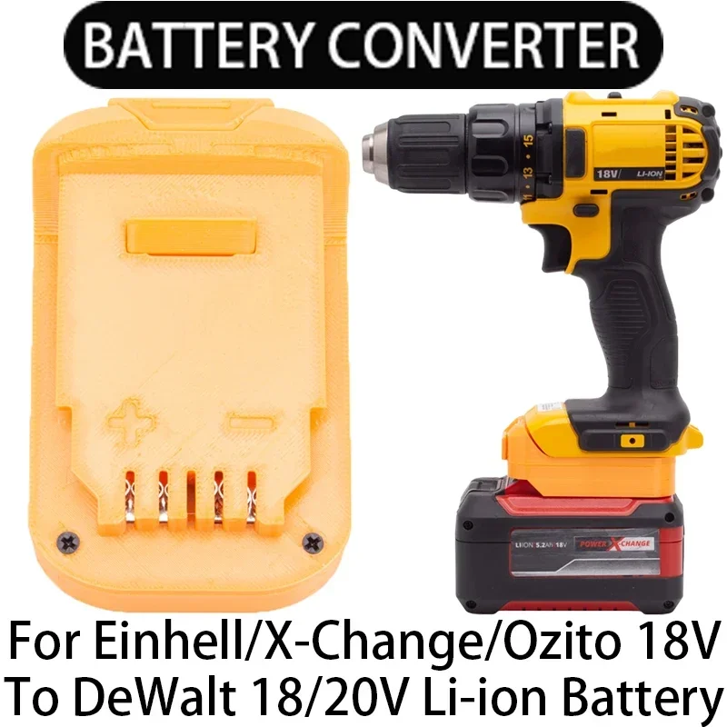 

Battery Adapter/Converter for DeWalt 18/20V Li-ion tools to Einhell/X-Change/Ozito 18V Li-ion battery adapter