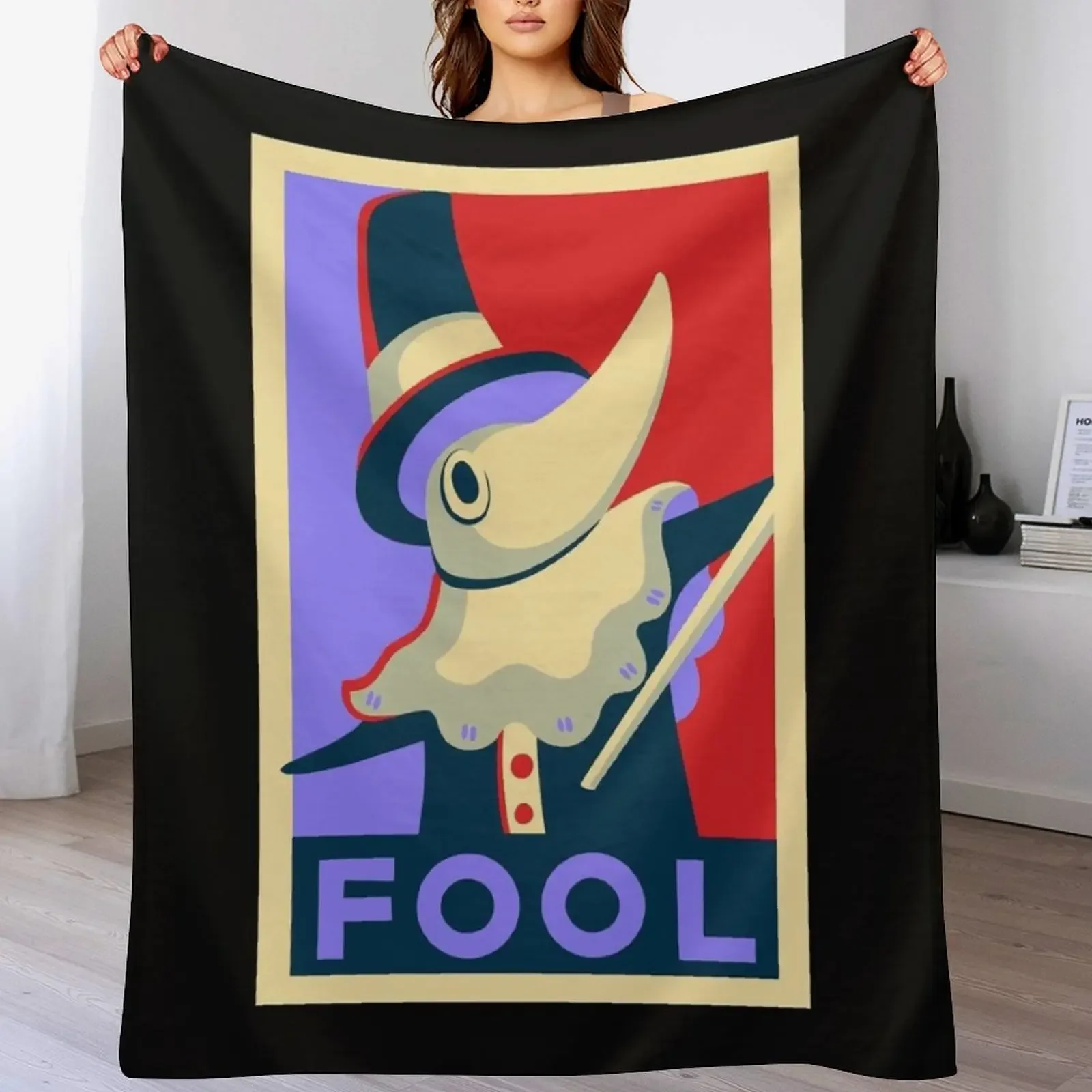 Excalibur FOOL Propaganda Throw Blanket Cozy Warm Blanket for Bed Room Decor