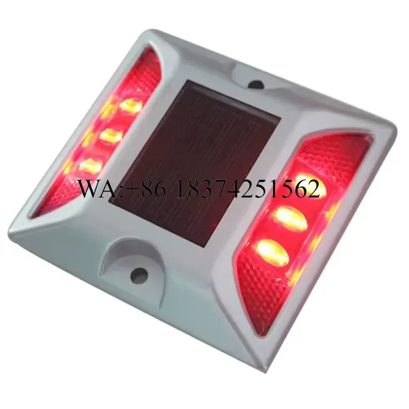 Wmwmnu for RoadSafe Solar LED Spike Reflective Cast Aluminum Road Stud Model RS-SR-10 Traffic Safety Raked Square Light