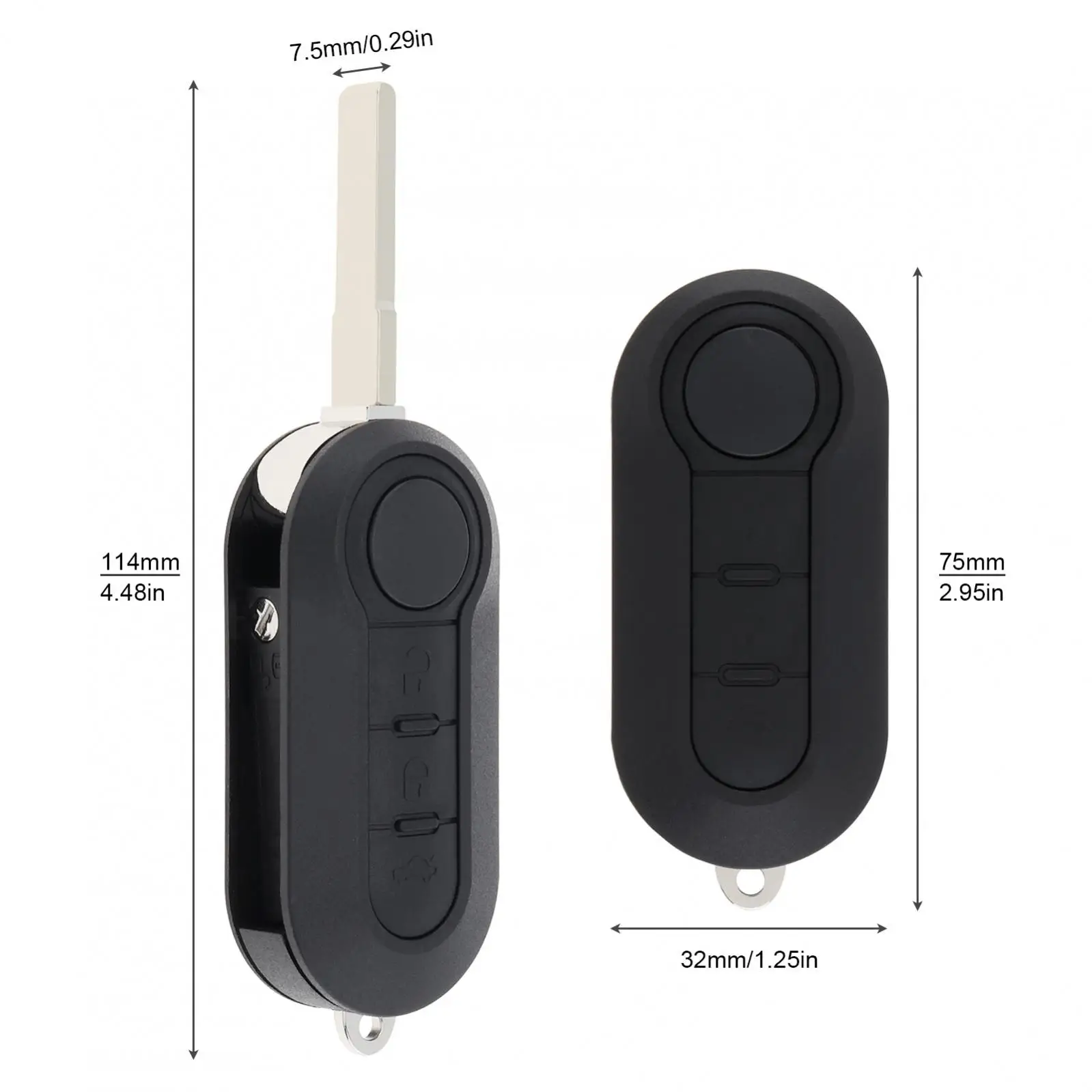 3 Buttons Car Key Shell Remote Control Folding Housing Replacement Key Case Cover Fit for Fiat / DUCATO / Doblo