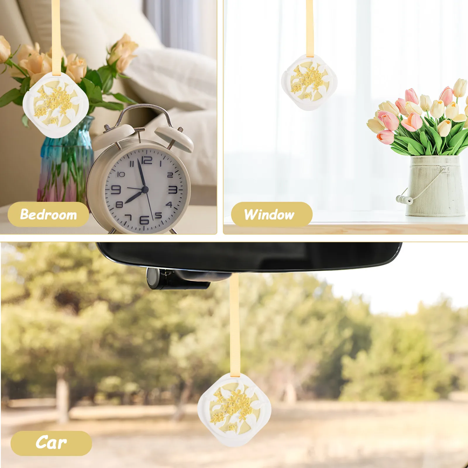 Car Aroma Diffuser Pendant Plaster Aromatherapy Hanging Freshener for Closet Bedroom Portable Scent Sachet Decorative Air