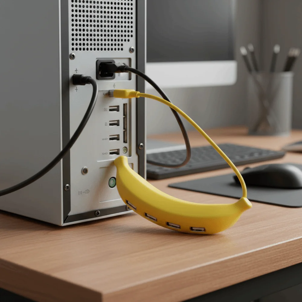 

Портативный USB-хаб в форме банана, 4 порта USB 2.0, многопортовый USB-адаптер, USB-станция в форме банана, USB-адаптер USB 3.0 для передачи данных