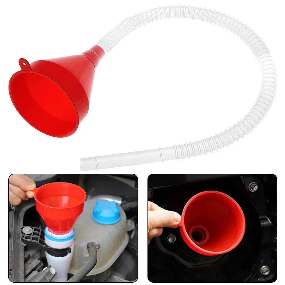 

1Pcs Plastic Car Refueling Funnel With Detachable Hose Fuel Tanks Funnel Drip-proof Oil Funnel Tools For Car Motorcycle Red