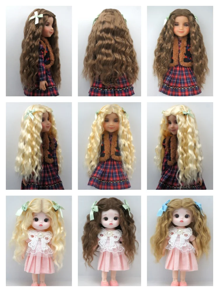 

JD853 Горячий мягкий материал BJD Длинная волна Парик Костюм OB11YOSD MSD SD Blythe Qbaby Волосы куклы Горячие 1/8 1/6 1/4 1/3 Дешевые аксессуары