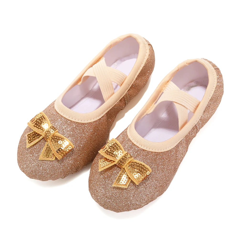 Girls Ballet Shoes Women Children Kid Ballet Dancing Shoes Flats Ladies Ballet Dance Slippers Shoes Salsa Training Shoes Sequins