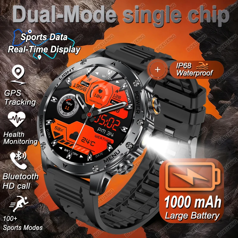 

New Outdoor 1000mAh Battery T-Rex 3 Ultra Military SmartWatch IP68 Waterproof GPS AMOLED HD Bluetooth Call Men Sports Smartwatch