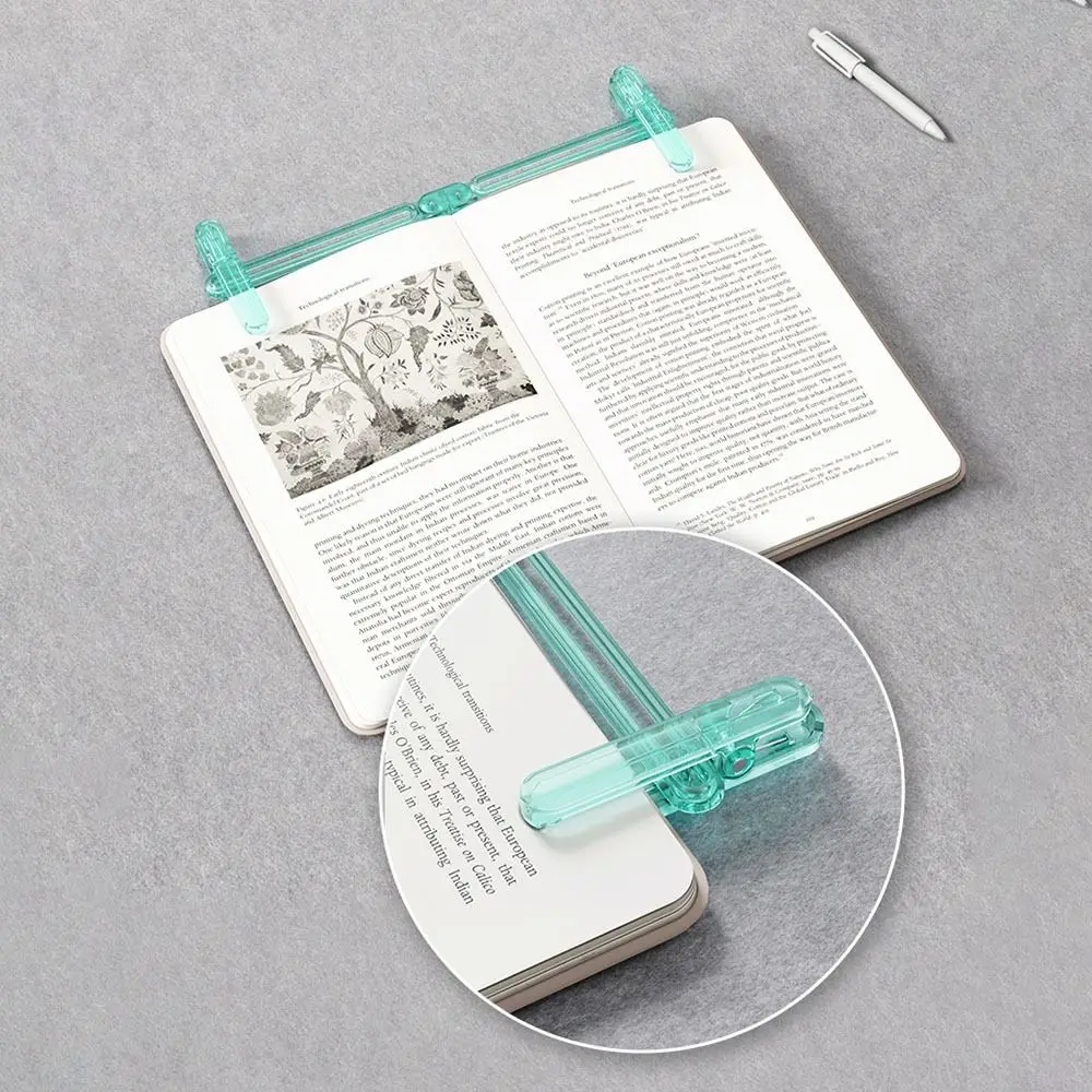 New Plastic Book Page Holder Transparent Foldable Book Page Clip Portable Sliding Adjustment Reading Book Clip Study Supplies