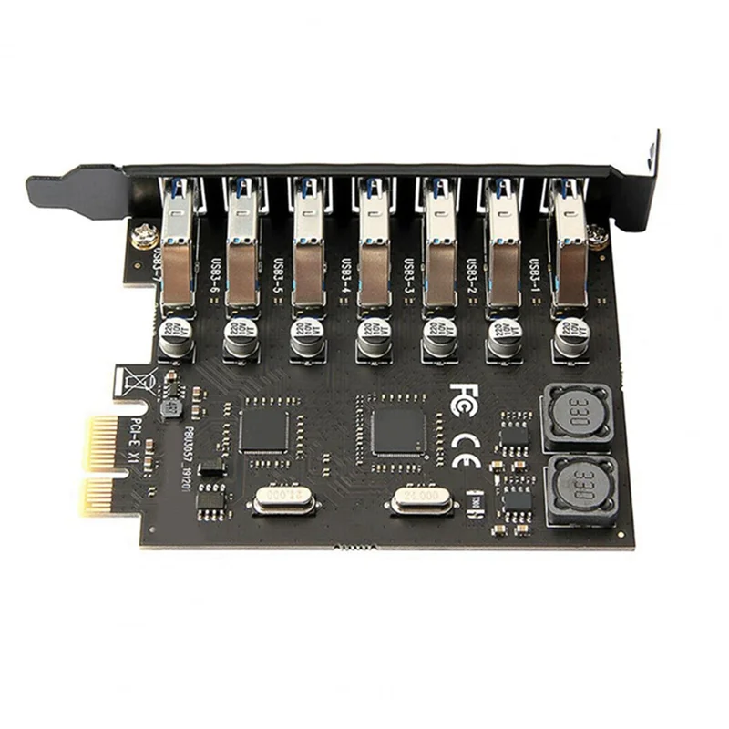 

Карта расширения Карта расширения Pcie 7-портовая USB 3.0 PCI-E Карта расширения для настольного компьютера Бесплатный внешний источник питания Блок питания