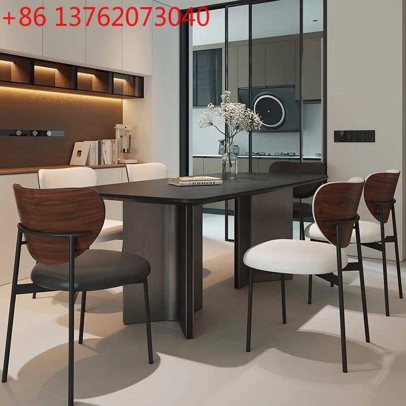 

Современный простой обеденный стол в стиле лёгкой роскоши, прямоугольный обеденный стол для дома