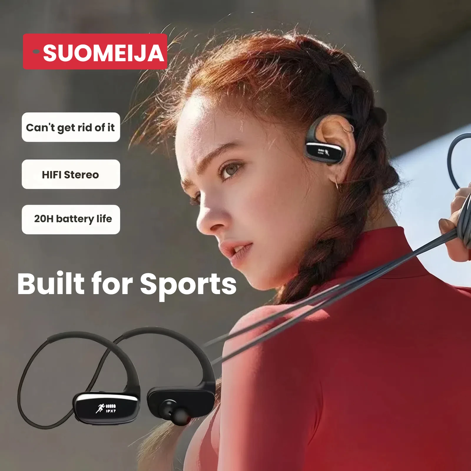 Wireless Bluetooth Sport Headphone IPX7 Waterproof Bluetooth 5.3 Bass Wireless Headset MP3 (32G) Player fitness Earphone