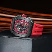 TSAR BOMBA Luxury Tonneau Quartz Watch for Men Japanese Movement, Stainless Steel Case,  Elegant Dress Wristwatch photo 4
