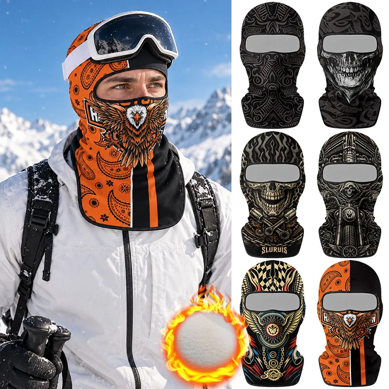 Dralon Fleece Balaclava Open‑Shoulder Design Winter Windproof Warm Full Face Mask Motorcycle Cycling Ski Head Cover for Helmet