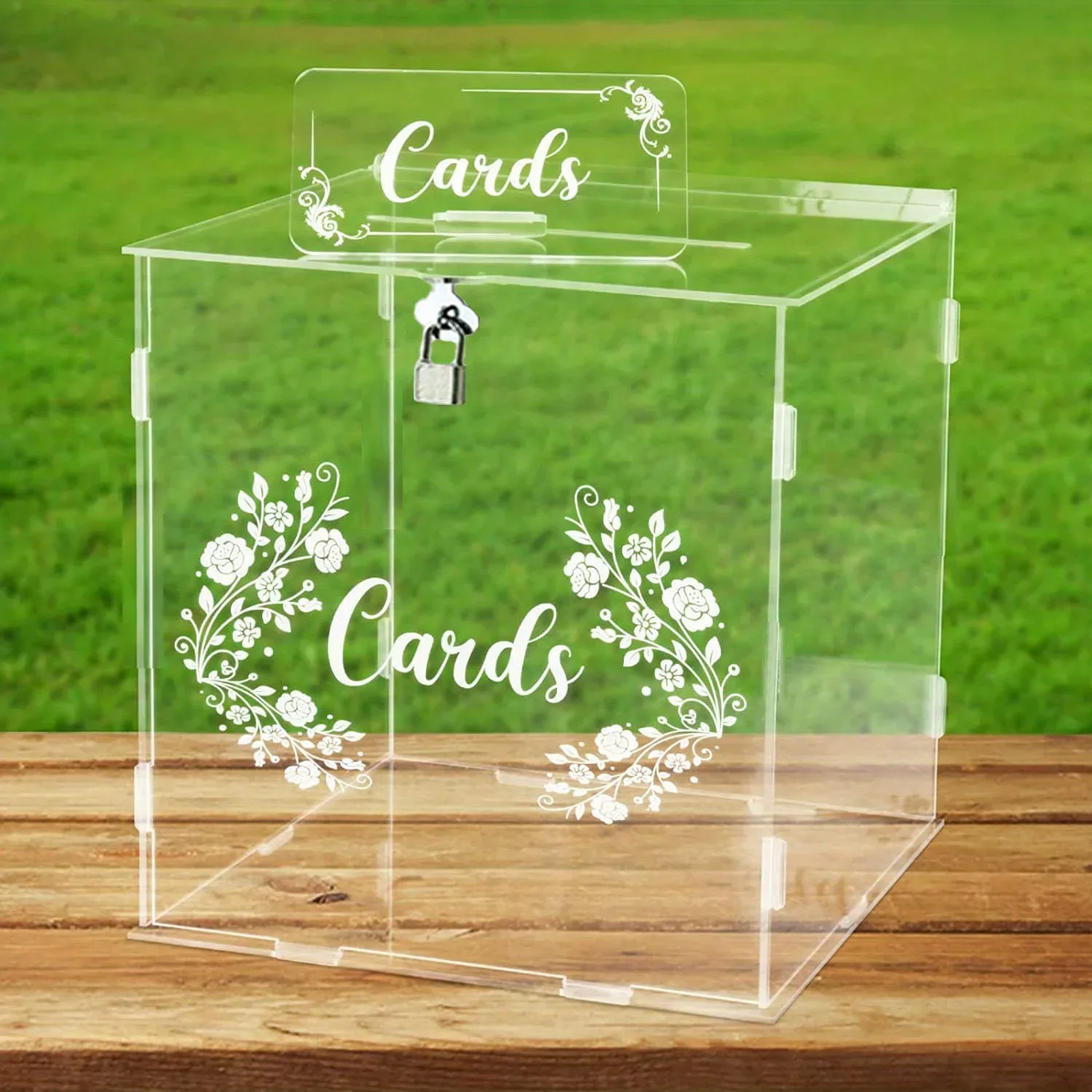 Wedding Card Box For Wedding Reception, Clear Card Boxes With Lock  Acrylic Clear Gift Card Box Money Box Holder