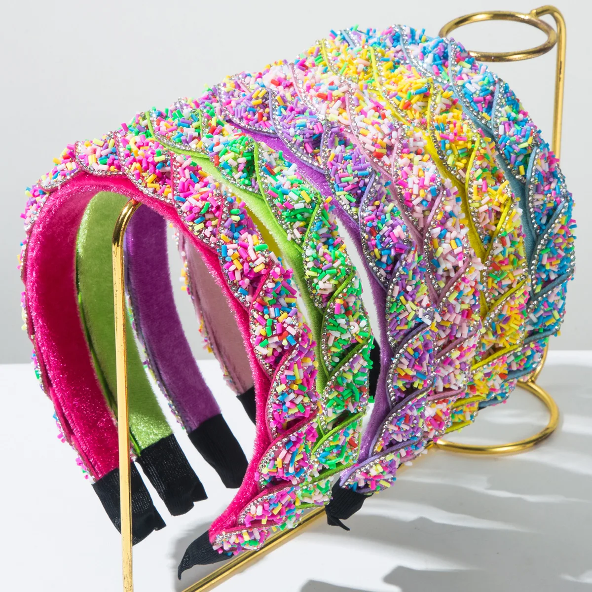 

European American Style Baroque Headband Sweet Candy Color Cute Woven Hairband High Skull Top Stylish All-match Hair Accessories