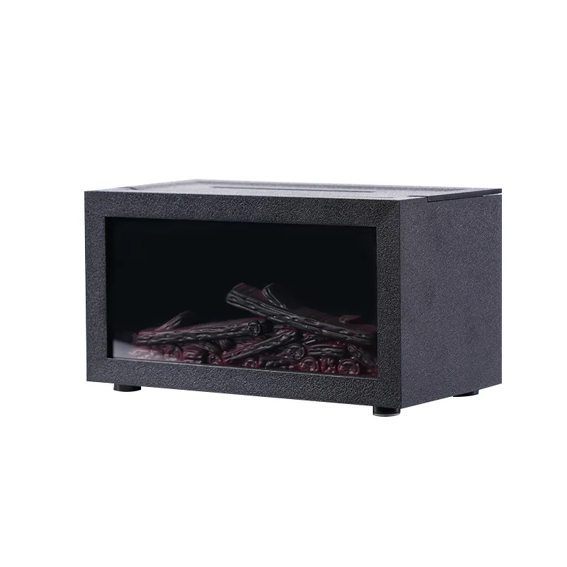 Household 3D Fireplace Flame Aroma Diffuser Mini Desktop Ultrasonic Humidifier Auto Spray Scent Machine for Bedroom Living Room