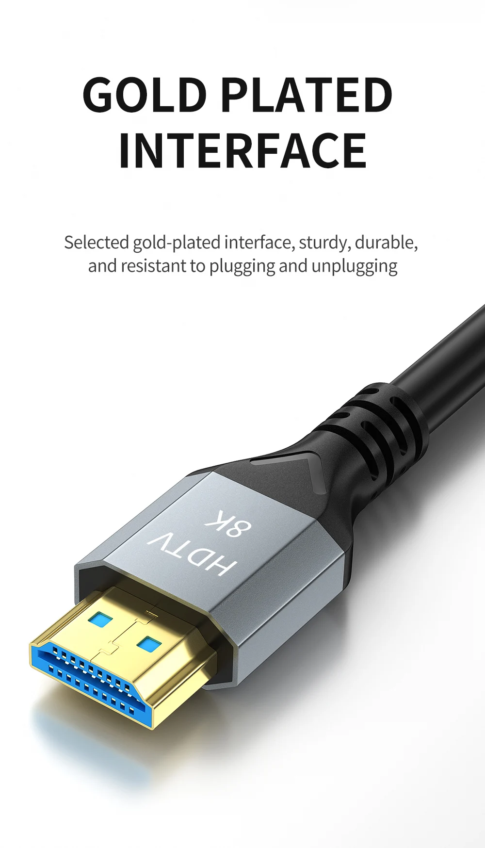 8K HDMI 2.1 Kabel 4K@120Hz 8K@60Hz 48Gbps EARC ARC HDCP Ultra High Speed HDR für RTX Videokabel PC Laptop Projektor HD TV PS5 – Detail 13