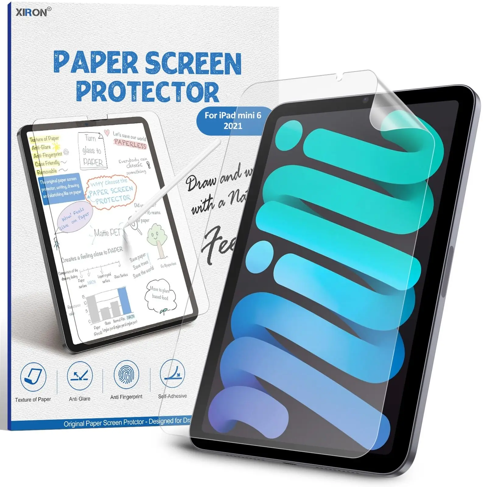 

Matte Screen Protector For iPad mini A17 Pro 2024 mini7 mini 6(8.3inch)Write On Paper Writing Paint Soft Film